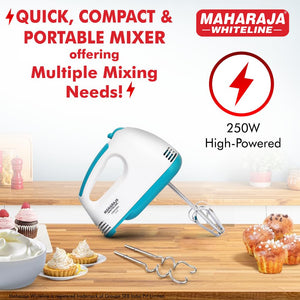 Maharaja Whiteline Centuro 250 Watts Hand Mixer | White