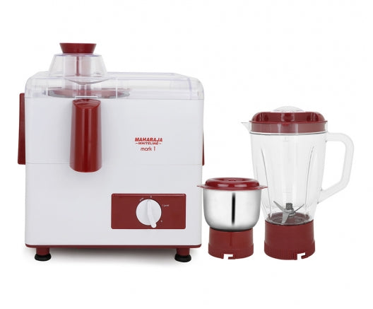 Maharaja Mark 1 450 Watts Juicer Mixer Grinder with 2 Jars | Red & White