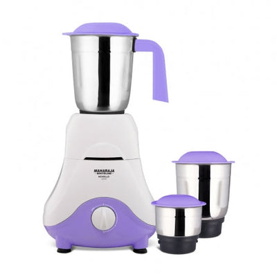 Maharaja Whiteline Novello 500 Watts Mixer Grinder with 3 Jars | White & Lavender
