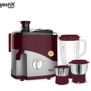 Maharaja Puremaxx 550 Watts Juicer Mixer Grinder with 3 Jars | Brown