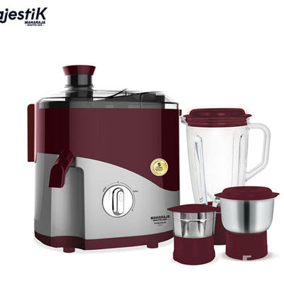 Maharaja Puremaxx 550 Watts Juicer Mixer Grinder with 3 Jars | Brown