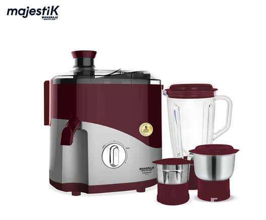 Maharaja Puremaxx 550 Watts Juicer Mixer Grinder with 3 Jars | Brown