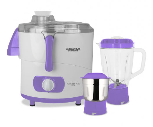 Maharaja Mark Deo Plus 450 Watts Juicer Mixer Grinder with 2 Jars | Purple & White
