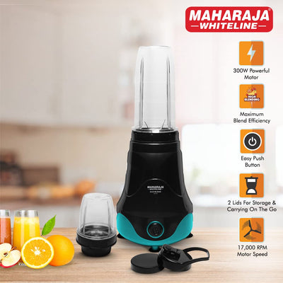 Maharaja Easyblend 300 Watts Mixer Grinder with 2 Jars | Black & Blue