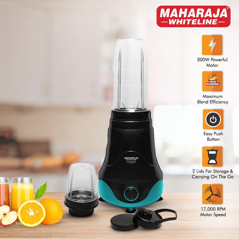 Maharaja Easyblend 300 Watts Mixer Grinder with 2 Jars | Black & Blue