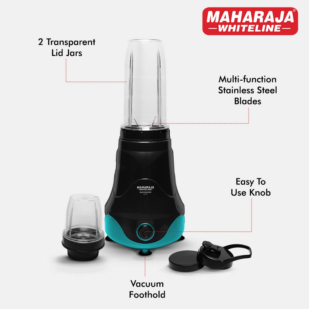 Maharaja Easyblend 300 Watts Mixer Grinder with 2 Jars | Black & Blue