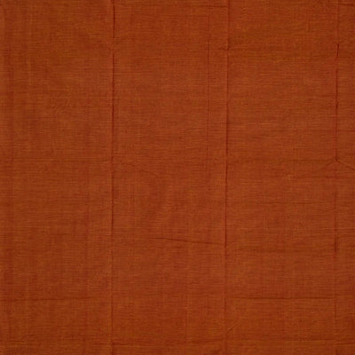 Rust Mangalagiri Cotton Saree With Stripes & Zari Border