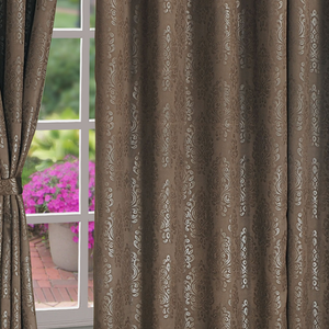 RAW UMBER BLACK JACQUARD BLACKOUT CURTAINS﻿ – 2053