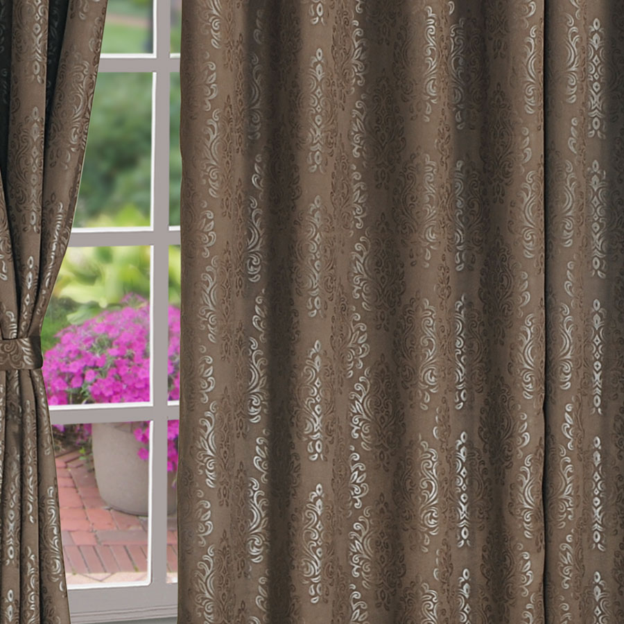 RAW UMBER BLACK JACQUARD BLACKOUT CURTAINS﻿ – 2053
