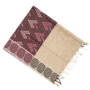 Beige Handloom Village Cotton Saree With Mango Motifs