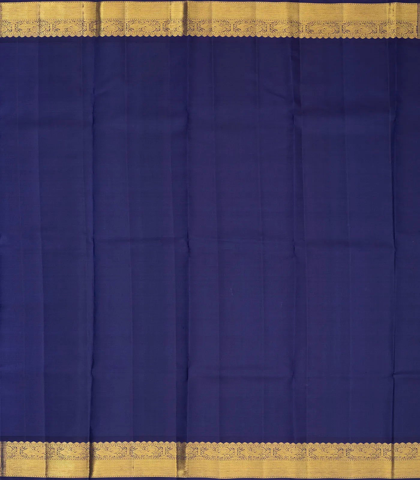 Red Handloom Kanchipuram Korvai Silk Saree With Zari Stripes