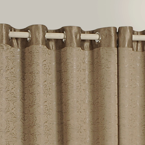 SANDY BROWN JACQUARD BLACKOUT CURTAINS – 2054