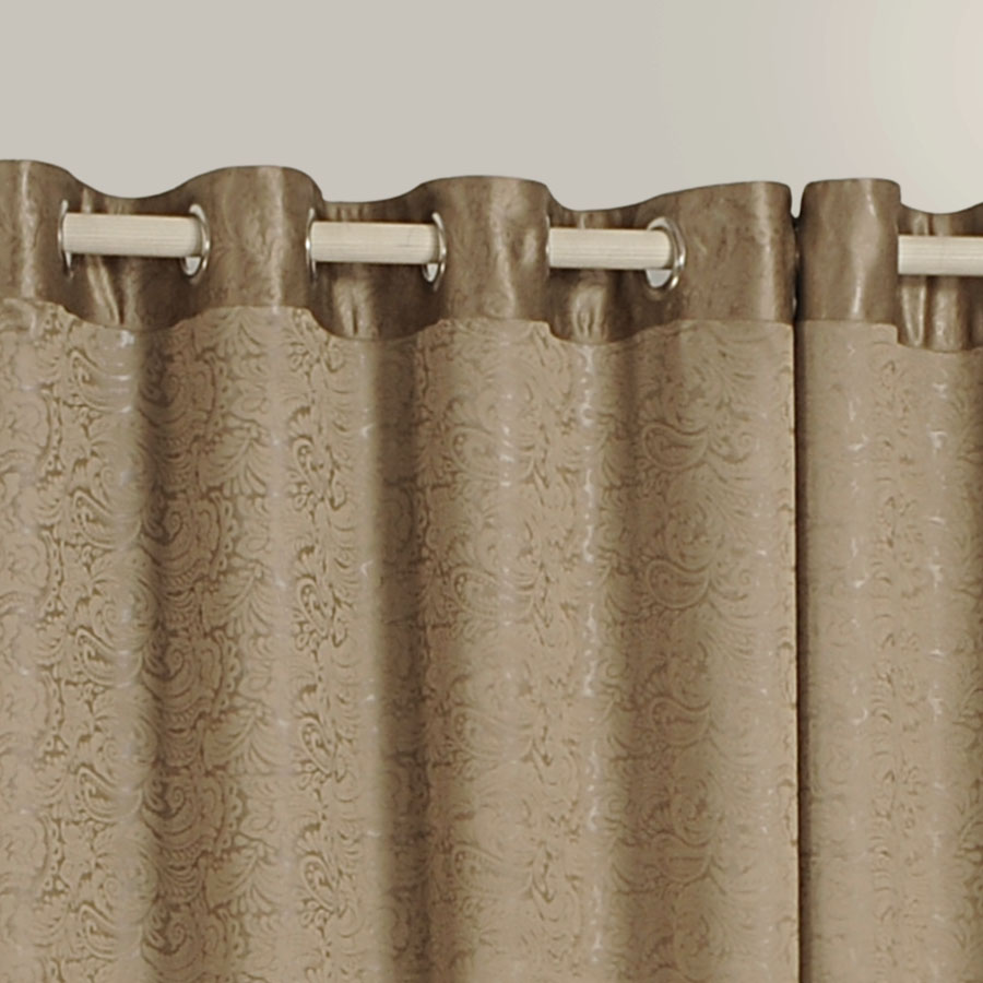 SANDY BROWN JACQUARD BLACKOUT CURTAINS – 2054