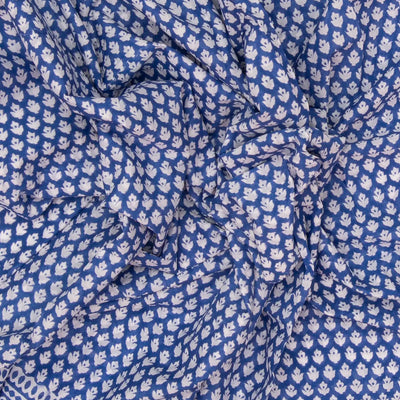 Lavender Woven Jaipur Cotton Saree Printed With Flower Motifs