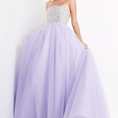 Beaded Strapless A-line Gown by Jovani 52131