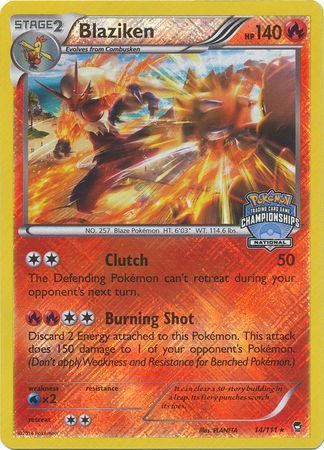 Blaziken - 14/111 - National Championship Series Promo [Reverse Holo]