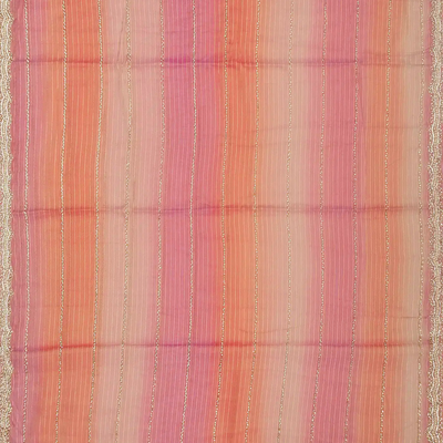 Multi Colour Woven Tissue Saree With Embroidery Stripes