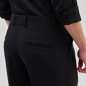 Black Slim Fit Stretch Trousers