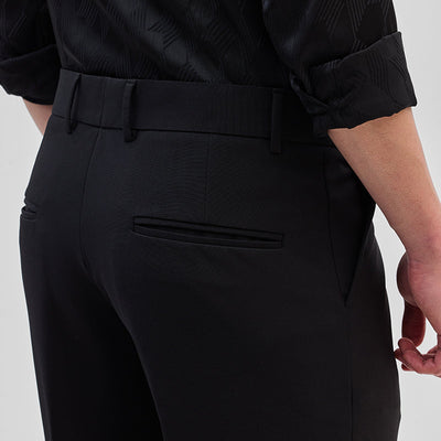 Black Slim Fit Stretch Trousers