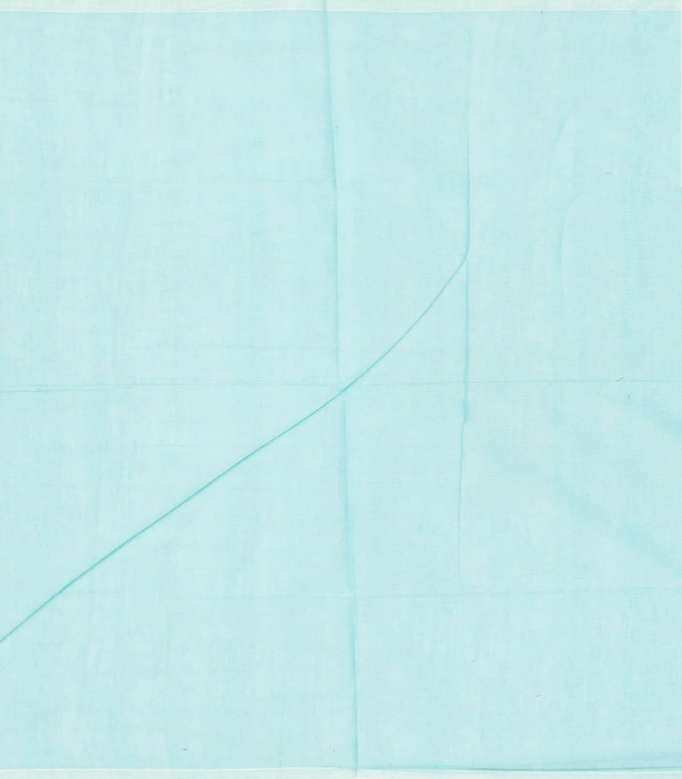 Light Blue Handloom Village Cotton Saree With Temple Border