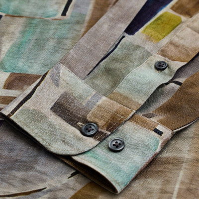 Brown Textured Abstract Shirt