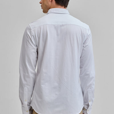 White Solid Stretch Shirt