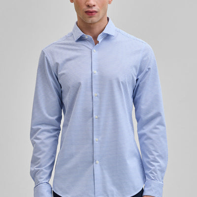 Light Blue Stripes Stretch Shirt