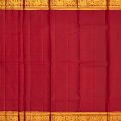 Yellow Handloom Kanchipuram Korvai Silk Saree With Annam Buttas