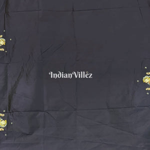 Navy Blue Shree Jagannath Theme Pattachitra Silk Saree