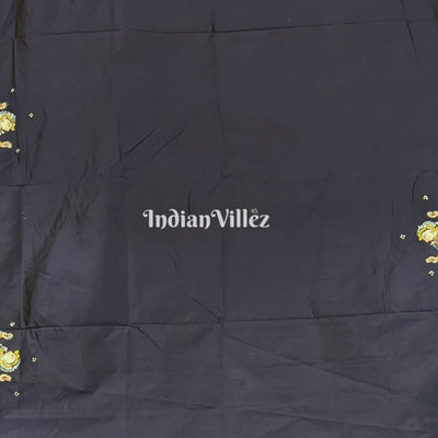 Navy Blue Shree Jagannath Theme Pattachitra Silk Saree