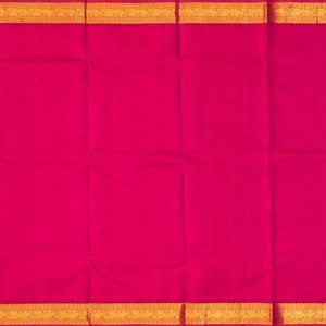 Off White Handloom Kanchipuram Korvai Silk Saree With Pink Border