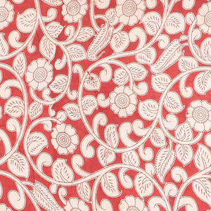 Cream floral & bird machine-print kalamkari cotton saree, contrast diamond border & kaleidoscopic floral printed pallu