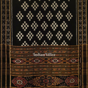 Black White Pasapali Khandua Silk Saree