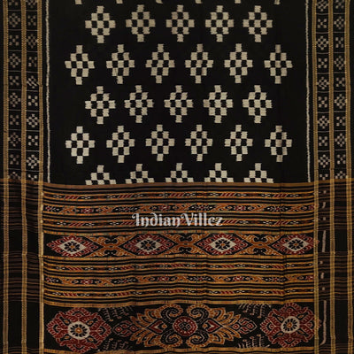 Black White Pasapali Khandua Silk Saree