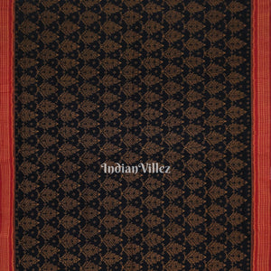 Black Odisha Ikat Sambalpuri Pure Cotton Saree