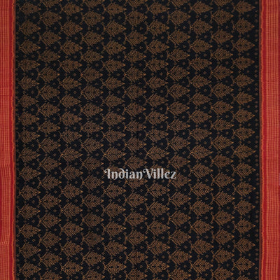 Black Odisha Ikat Sambalpuri Pure Cotton Saree