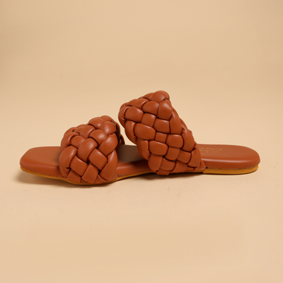 Chocolate Island Braided Flats
