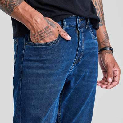 Navy Tapered Fit Jeans