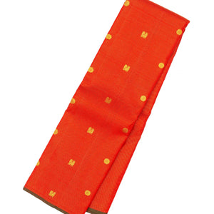 Red Handloom Kanchipuram Vairaoosi Silk Saree With Annam Buttas