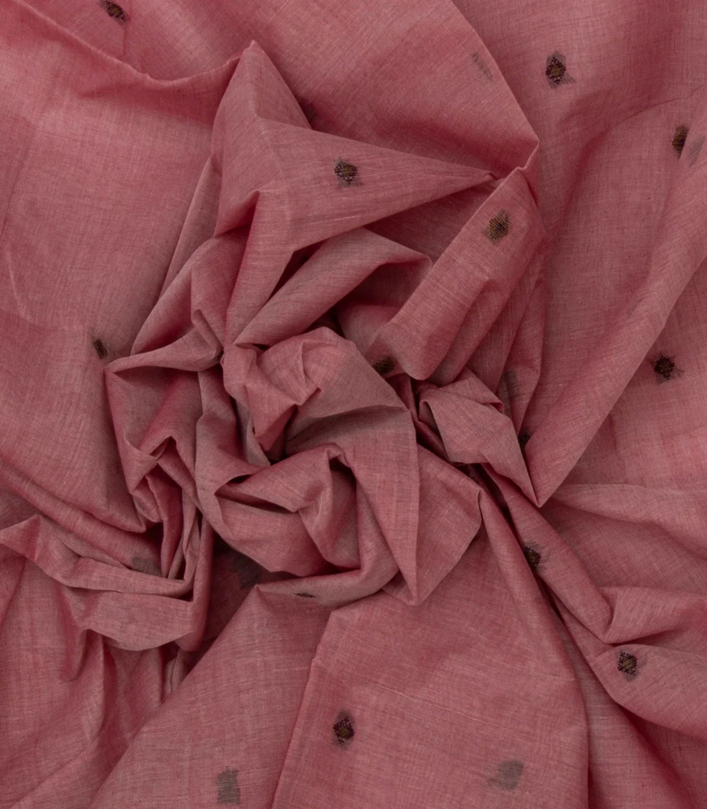 Chestnut Pink Bengal Cotton Saree With Diamond Motifs