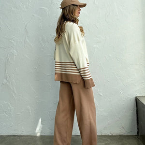 Ariana Striped Premium Winter Coord Set - Tracksuit