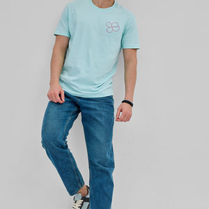 Be Kind To Your Mind Light Blue Slim Fit T-Shirt