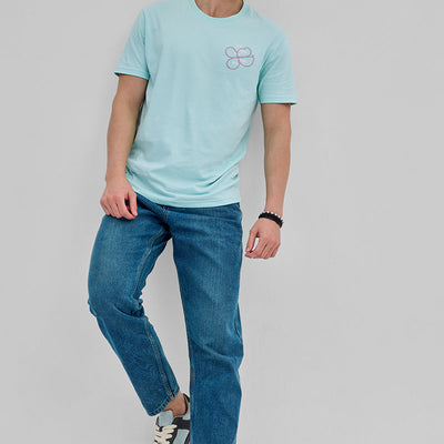Be Kind To Your Mind Light Blue Slim Fit T-Shirt