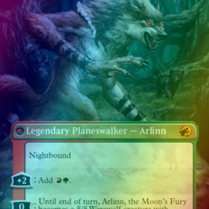 Arlinn, the Pack's Hope // Arlinn, the Moon's Fury [279] [Borderless] [Innistrad: Midnight Hunt] [Foil]