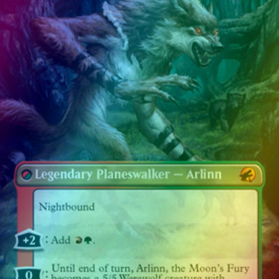 Arlinn, the Pack's Hope // Arlinn, the Moon's Fury [279] [Borderless] [Innistrad: Midnight Hunt] [Foil]