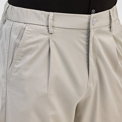 Cream Slim Fit Trousers