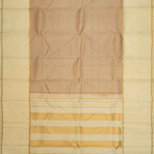Taupe Handloom Kanchipuram Payadi Silk Saree With Cream Border