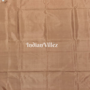 Cream Flower Motif Banarasi Katan Silk Saree