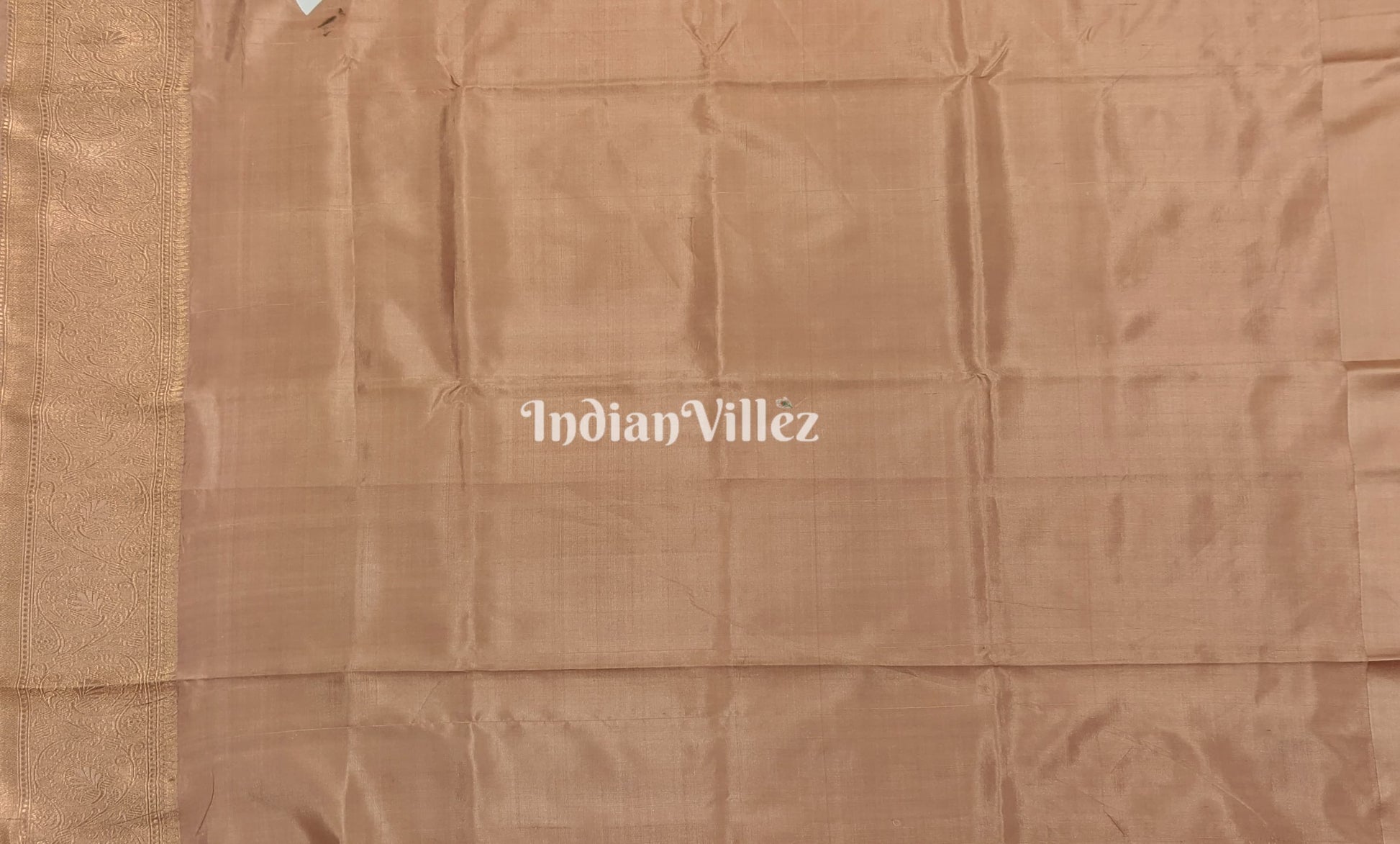 Cream Flower Motif Banarasi Katan Silk Saree