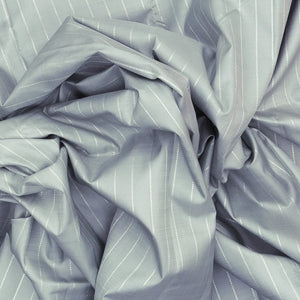 Grey Handloom Kanchipuram Silk Saree With Dotted Stripes